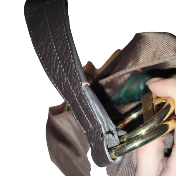 Jean Pierre | Bags | Jpk Jeanpierre Paris 75 Designer Brown Gold Nylon ...